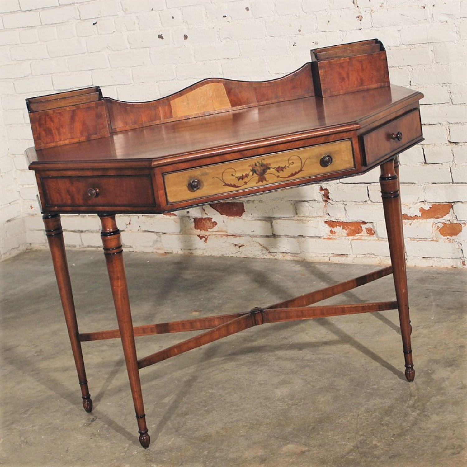 Antique French Hand Painted Desk Or Vanity
