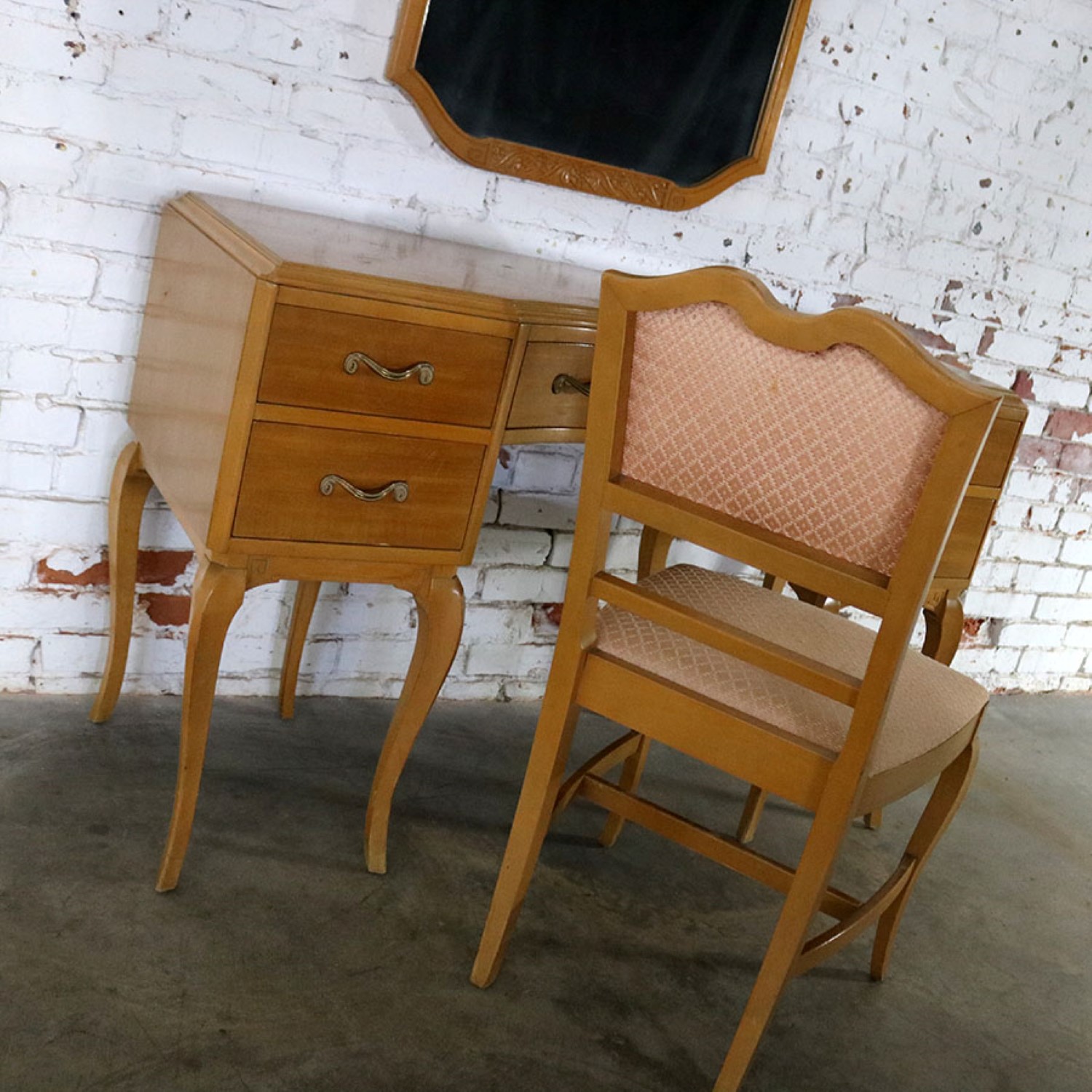 Art Deco Style Vanity With Mirror And Chair By Rway Northern Art Deco Style Vanity With Mirror And Chair By Rway Northern Furniture Company Of Sheboygan